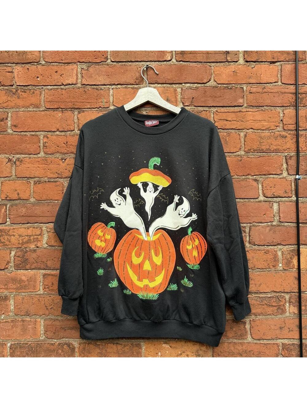 vintage Halloween light crewneck sweatshirt 90s L